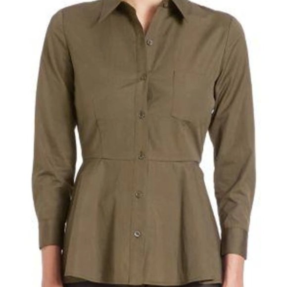 Theory Button-Up Peplum Top - Size S - Picture 8 of 9